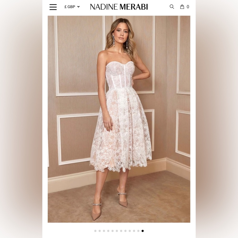 NWT Nadine Merabi white floral dress